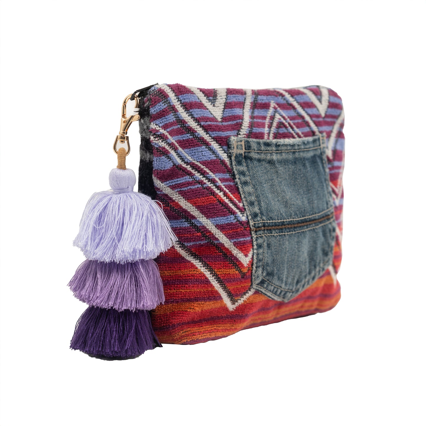 Medium Clutch (Aztec Sunrise Jean Pocket & Black LV Monogram)