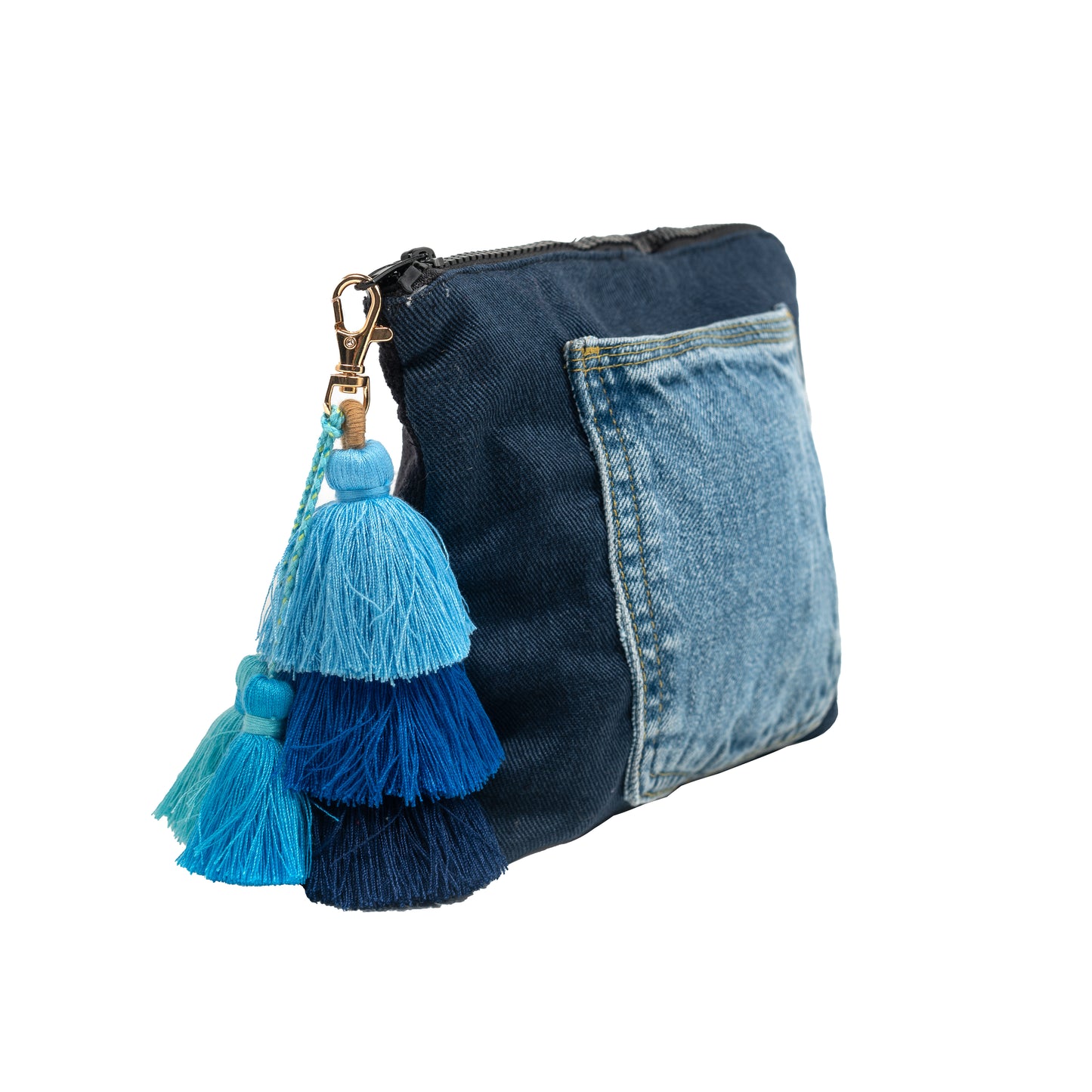 Medium Clutch (Black LV monogram & Two-Tone Denim)