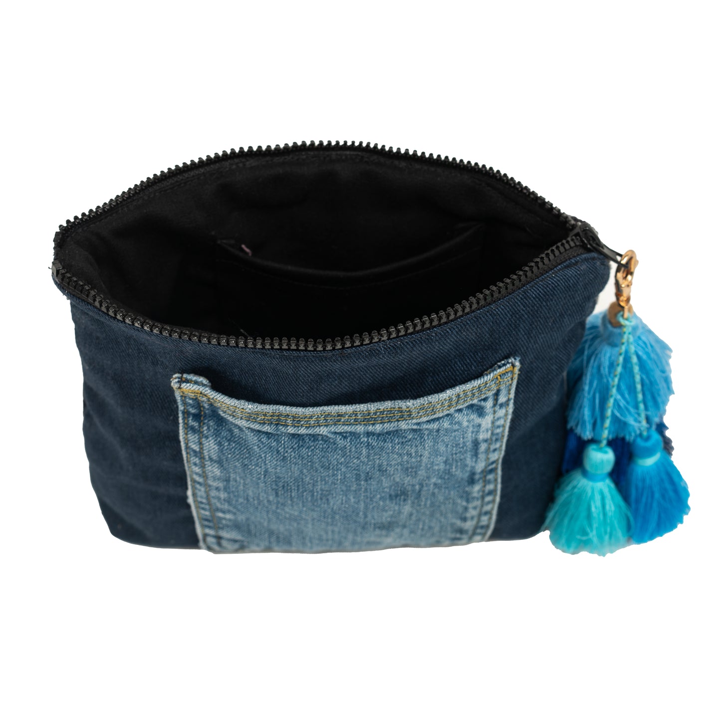 Medium Clutch (Black LV monogram & Two-Tone Denim)