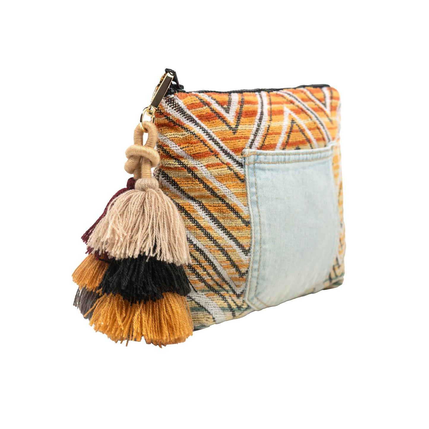 Medium Clutch (Sunrise Pattern & Earthy Weave)