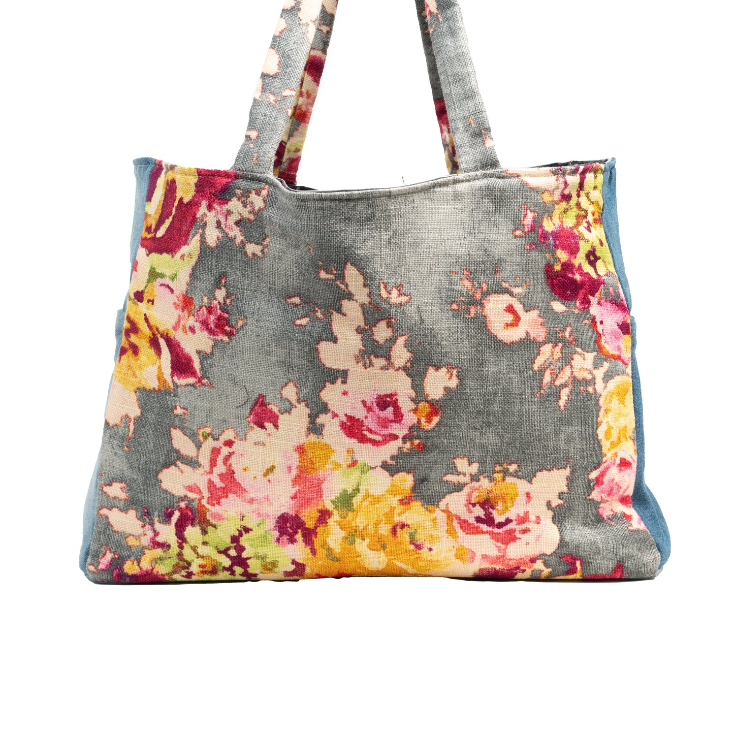 Large Tote (Abstract Floral & Denim)