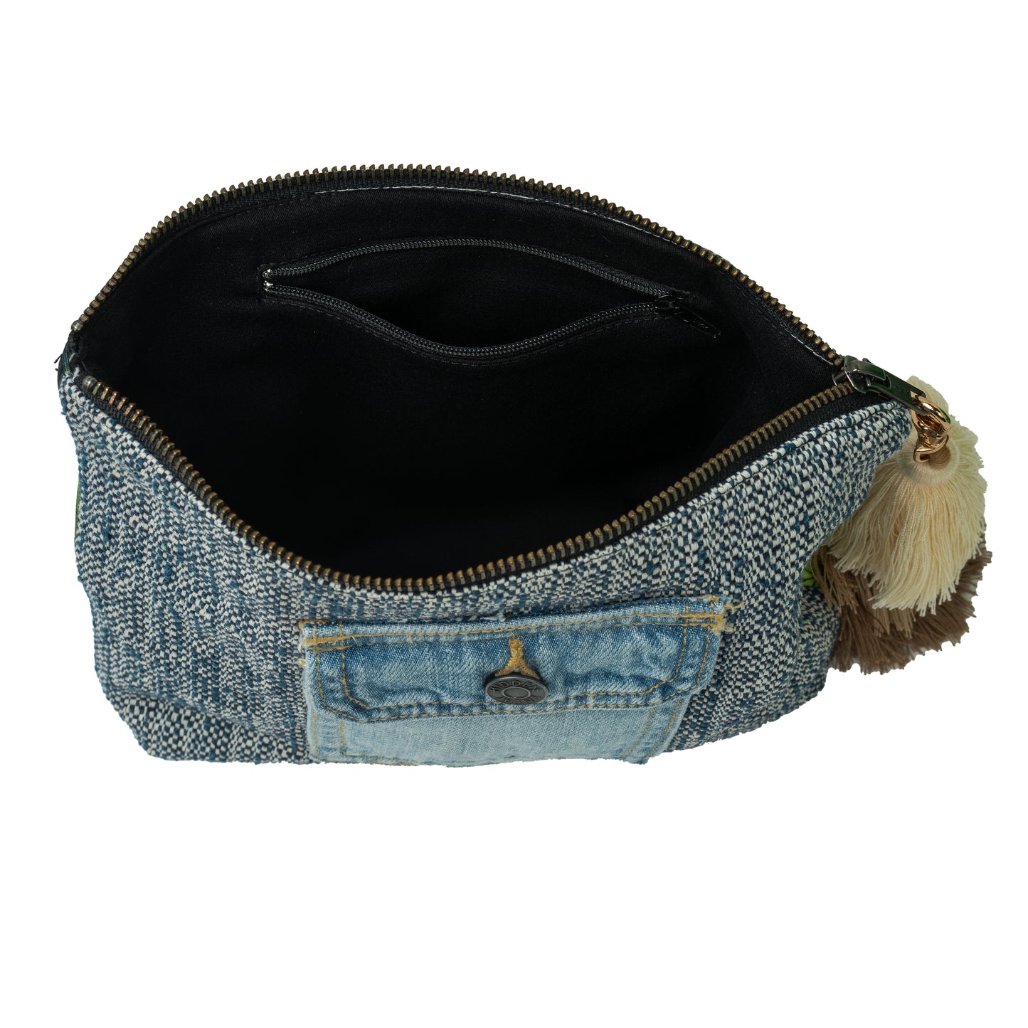 Medium Clutch (Hemp & Two-Tone Denim)