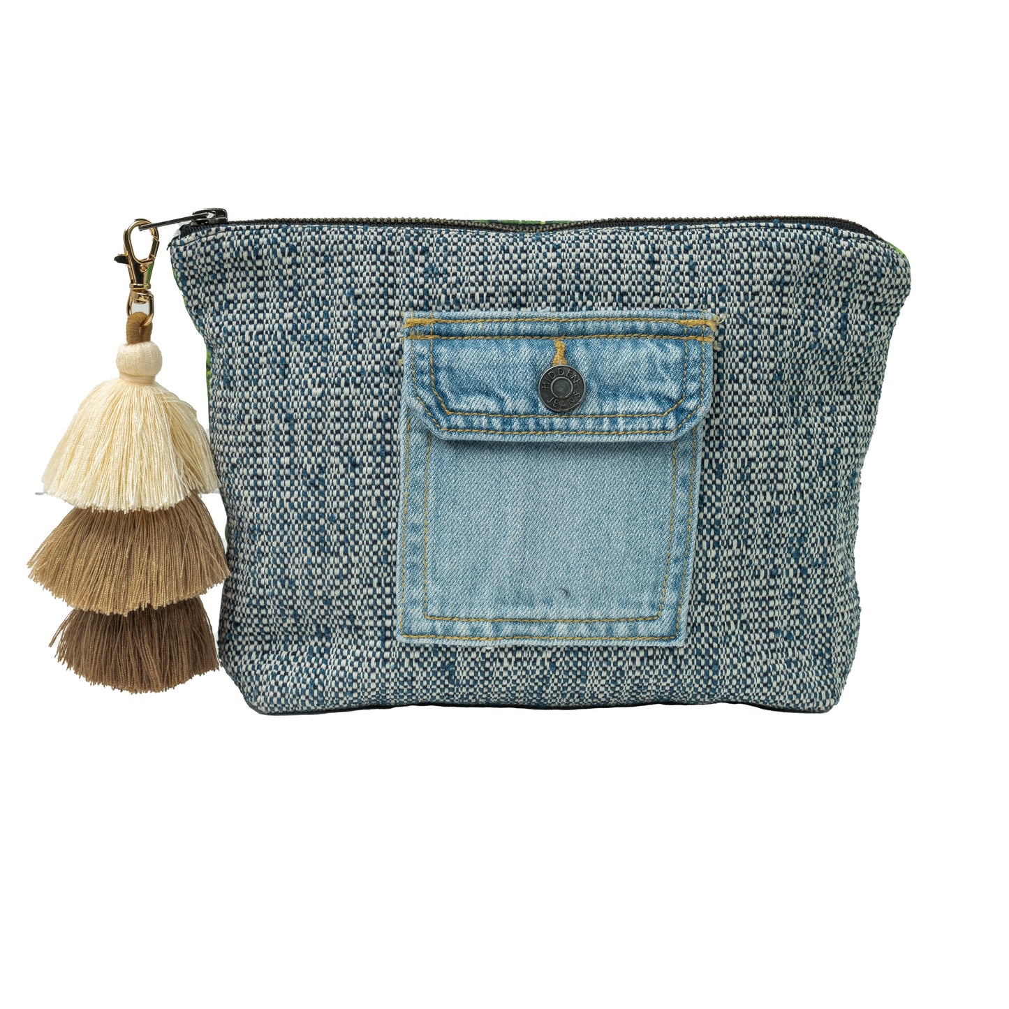 Medium Clutch (Hemp & Two-Tone Denim)