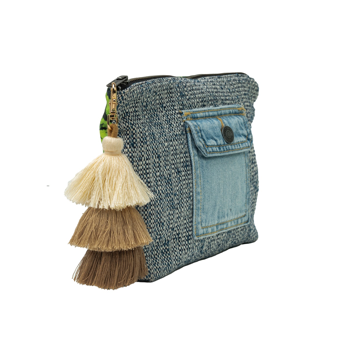 Medium Clutch (Hemp & Two-Tone Denim)