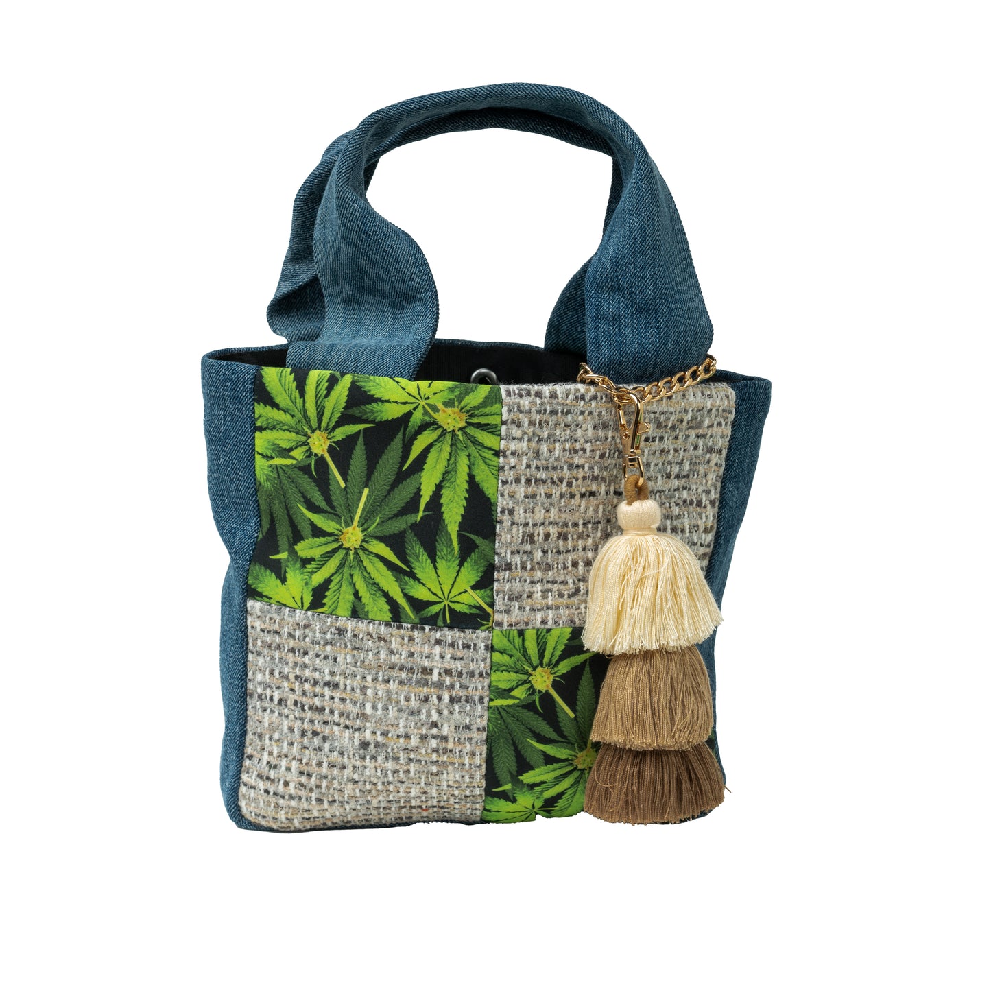 Small Tote Crossbody (Hemp & Distressed Denim)