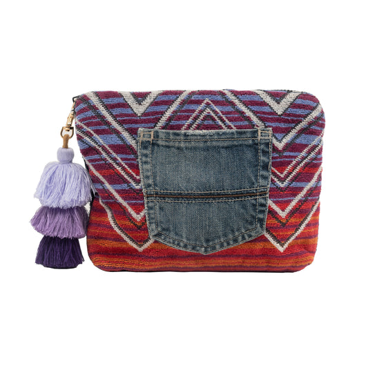 Medium Clutch (Aztec Sunrise Jean Pocket & Black LV Monogram)