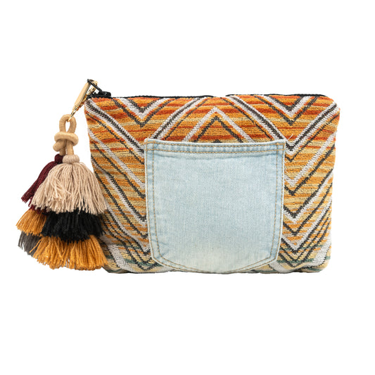 Medium Clutch (Sunrise Pattern & Earthy Weave)