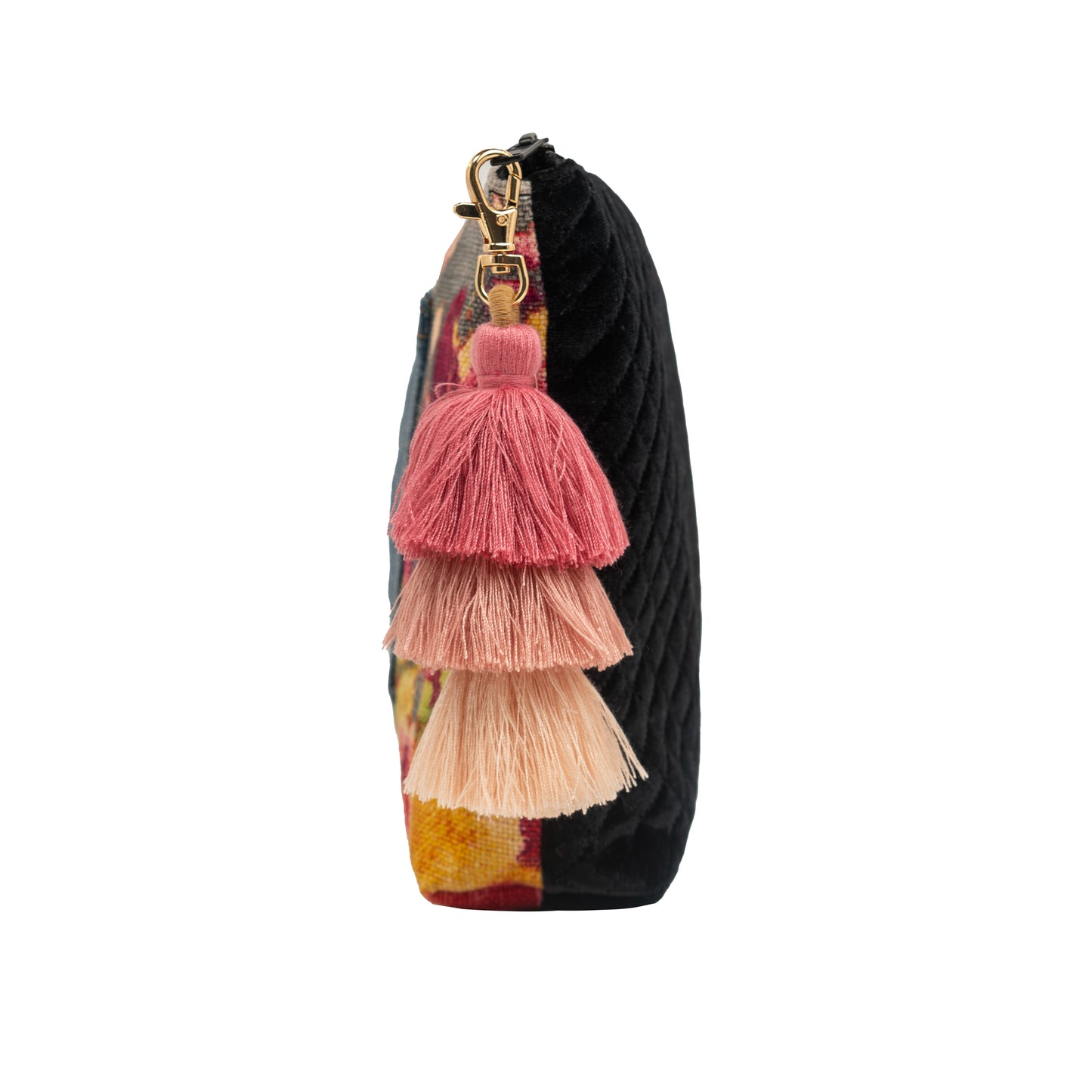 Medium Clutch (Floral & Quilted Black Fleece)
