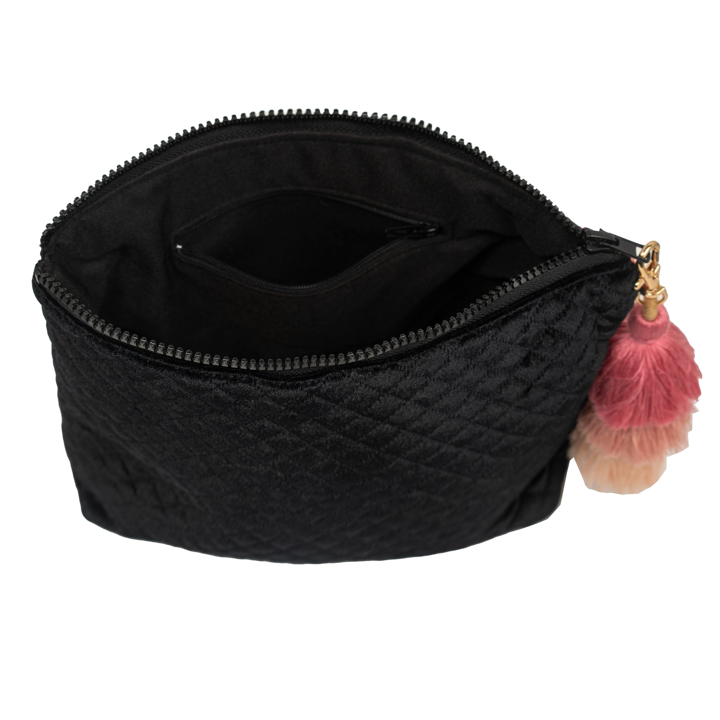 Medium Clutch (Floral & Quilted Black Fleece)