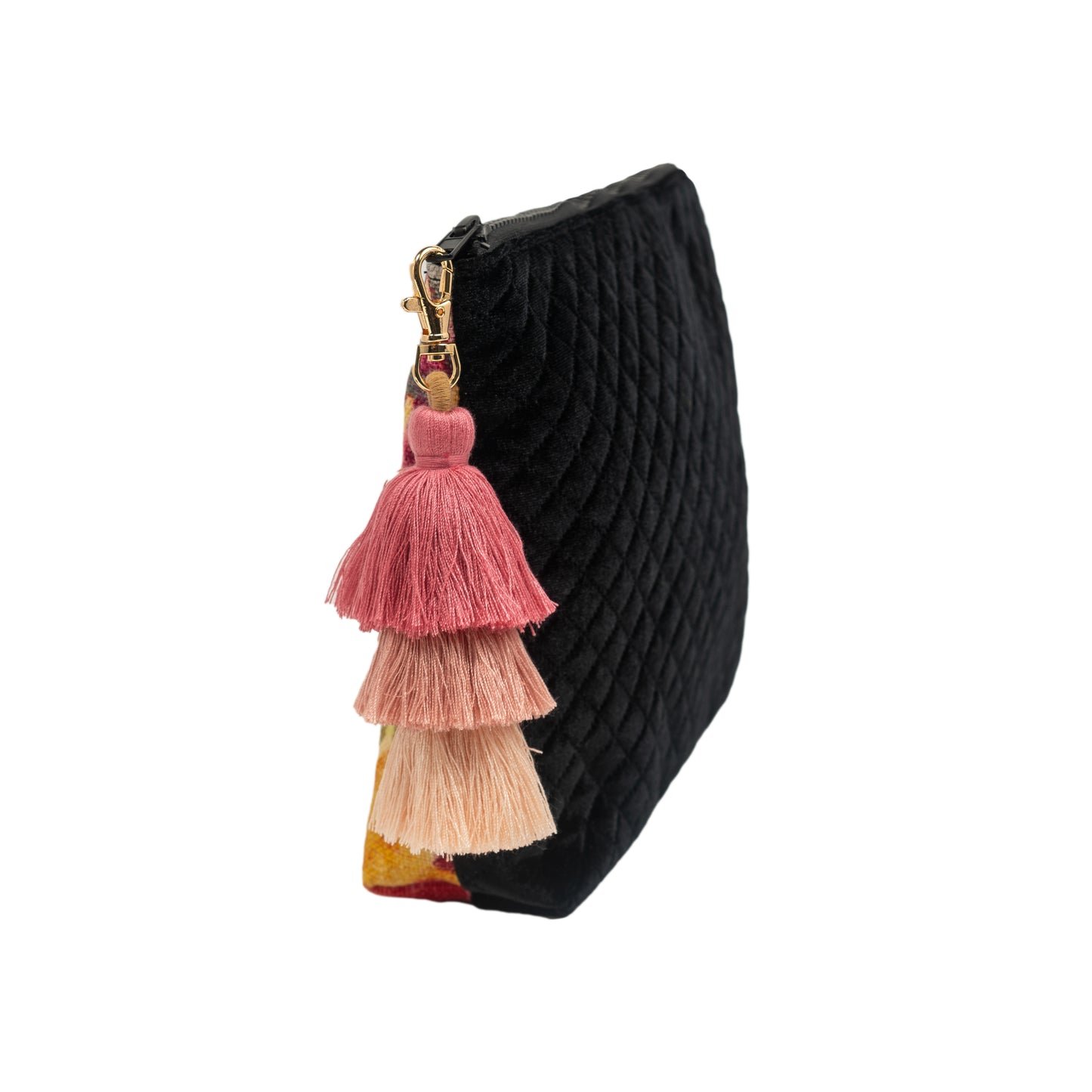 Medium Clutch (Floral & Quilted Black Fleece)