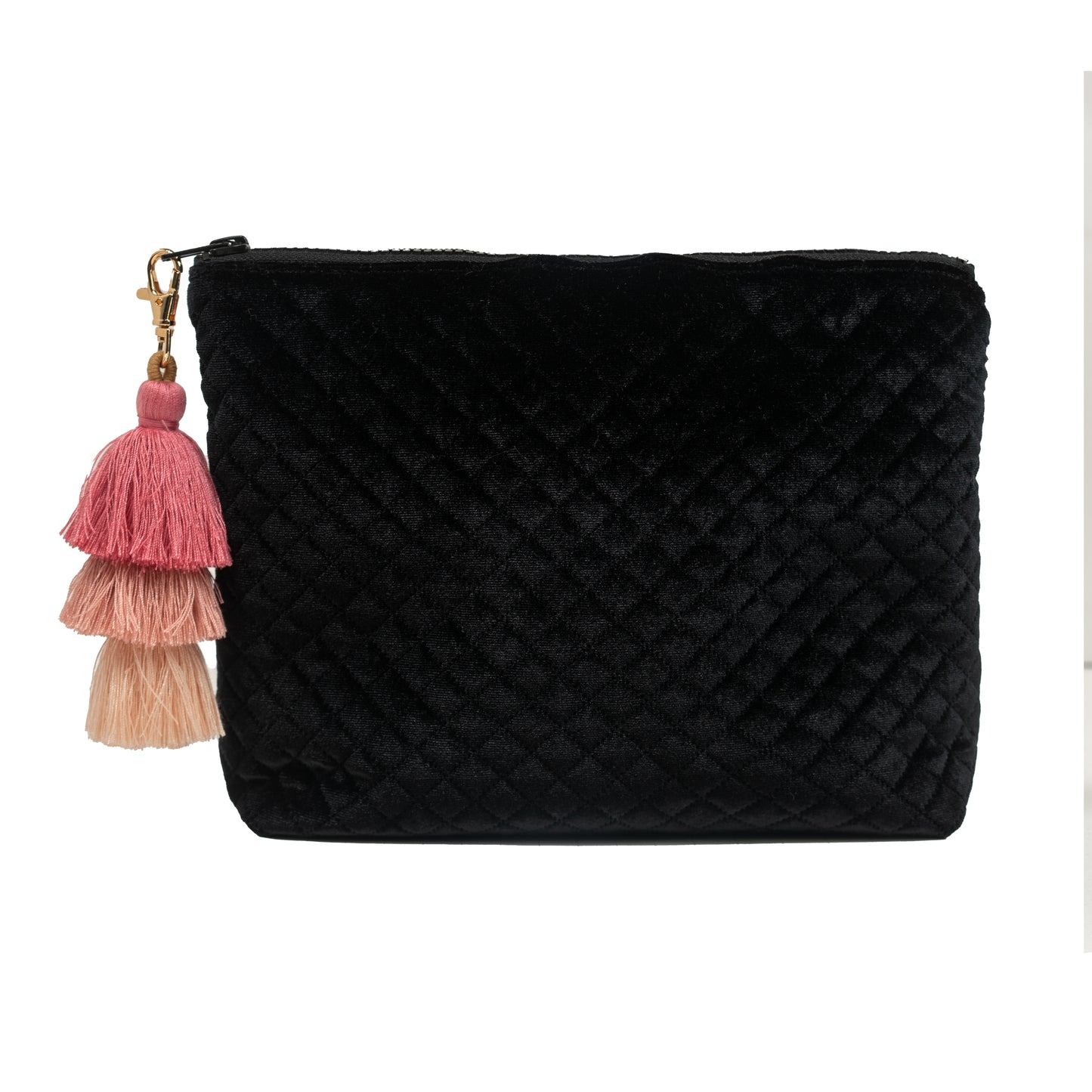 Medium Clutch (Floral & Quilted Black Fleece)