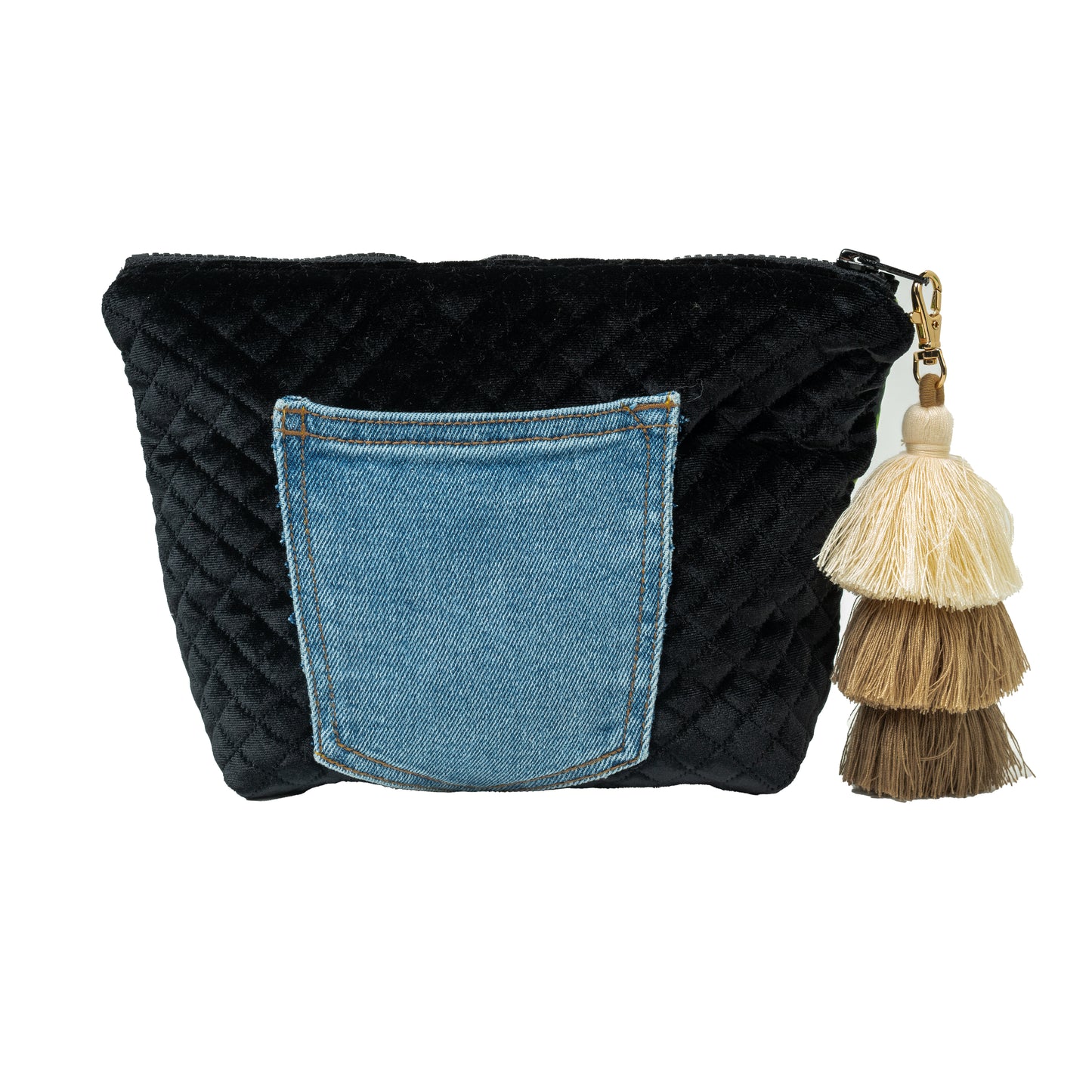 Medium Clutch (Hemp & Quilted Black Fleece)