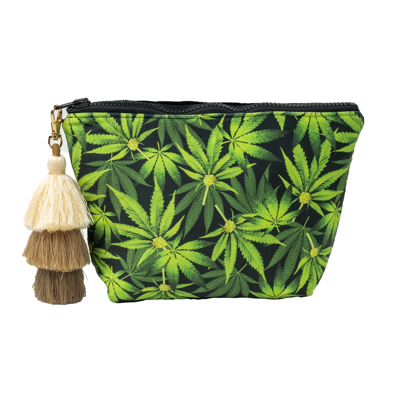 Medium Clutch (Hemp & Quilted Black Fleece)