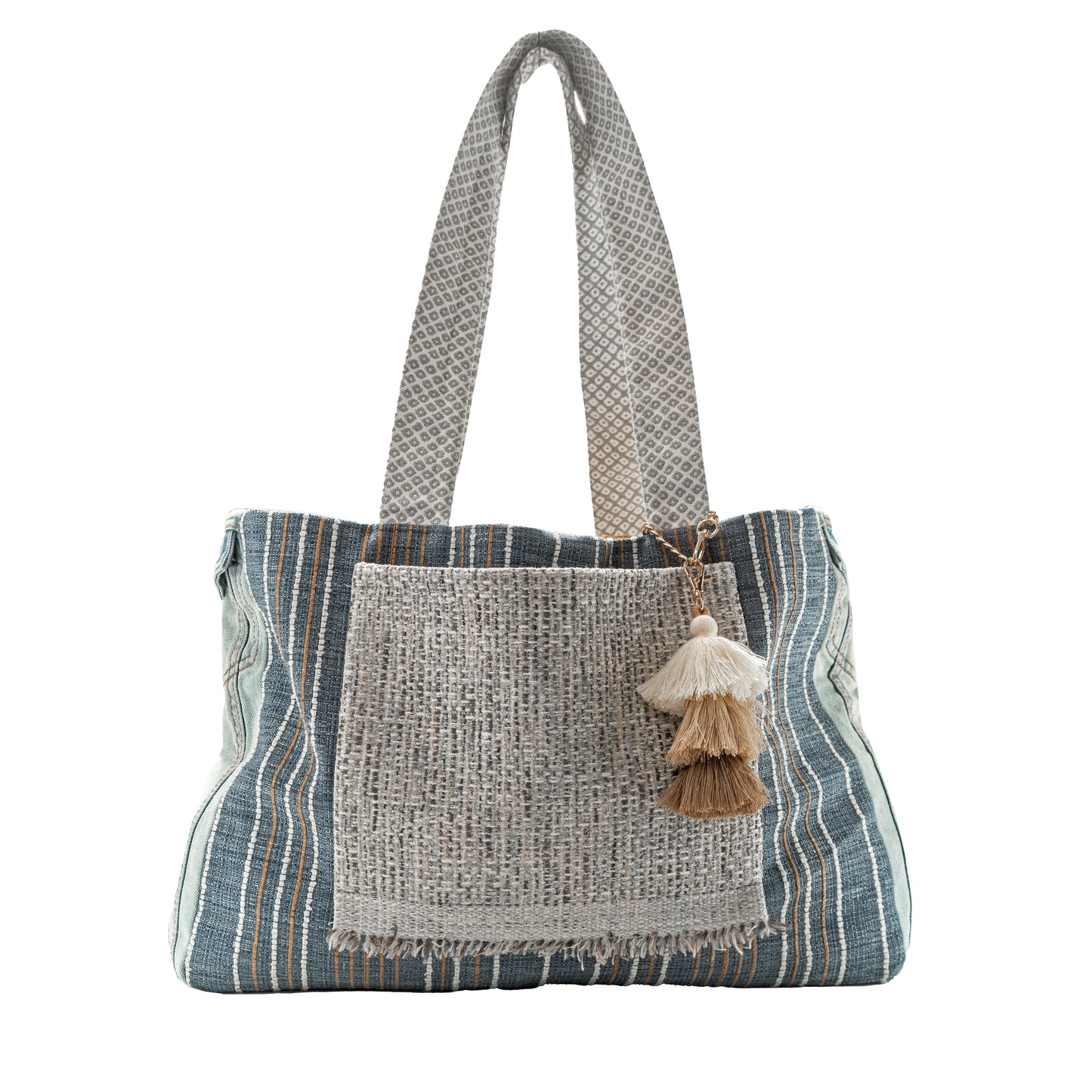 Large Tote (Earthy Basket Weave & Classic Denim)