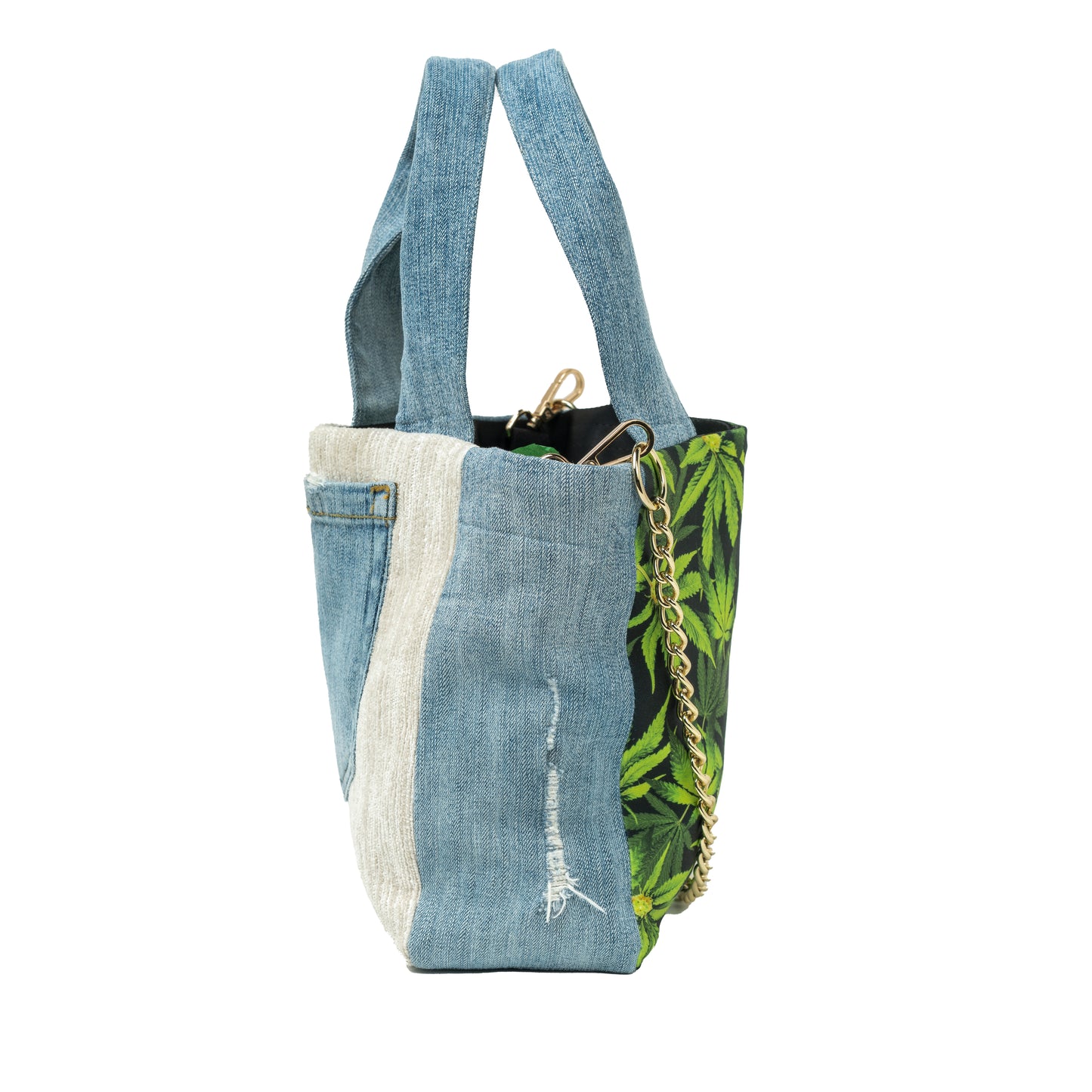 Small Tote Crossbody (Hemp & Denim over Heathered Chenille)