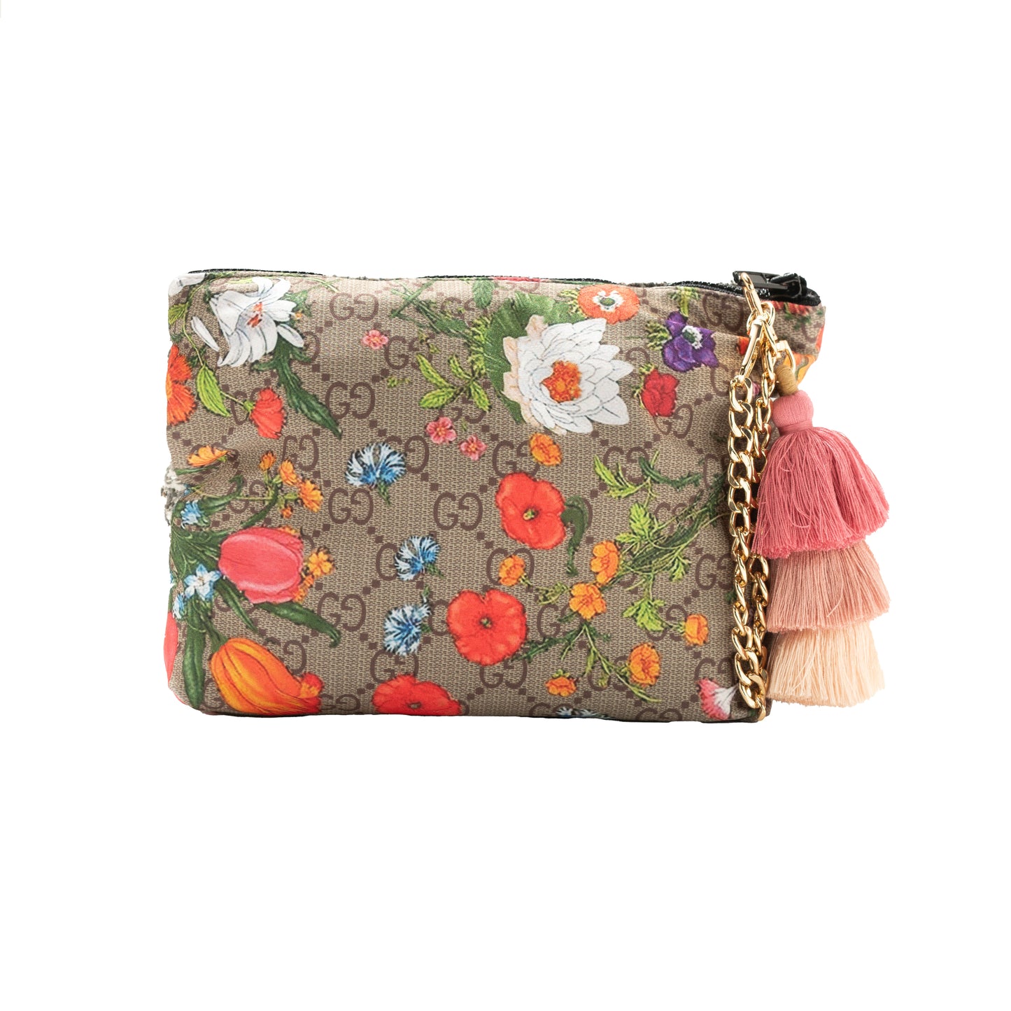 Wristlet (Floral & Grey Basket Weave)