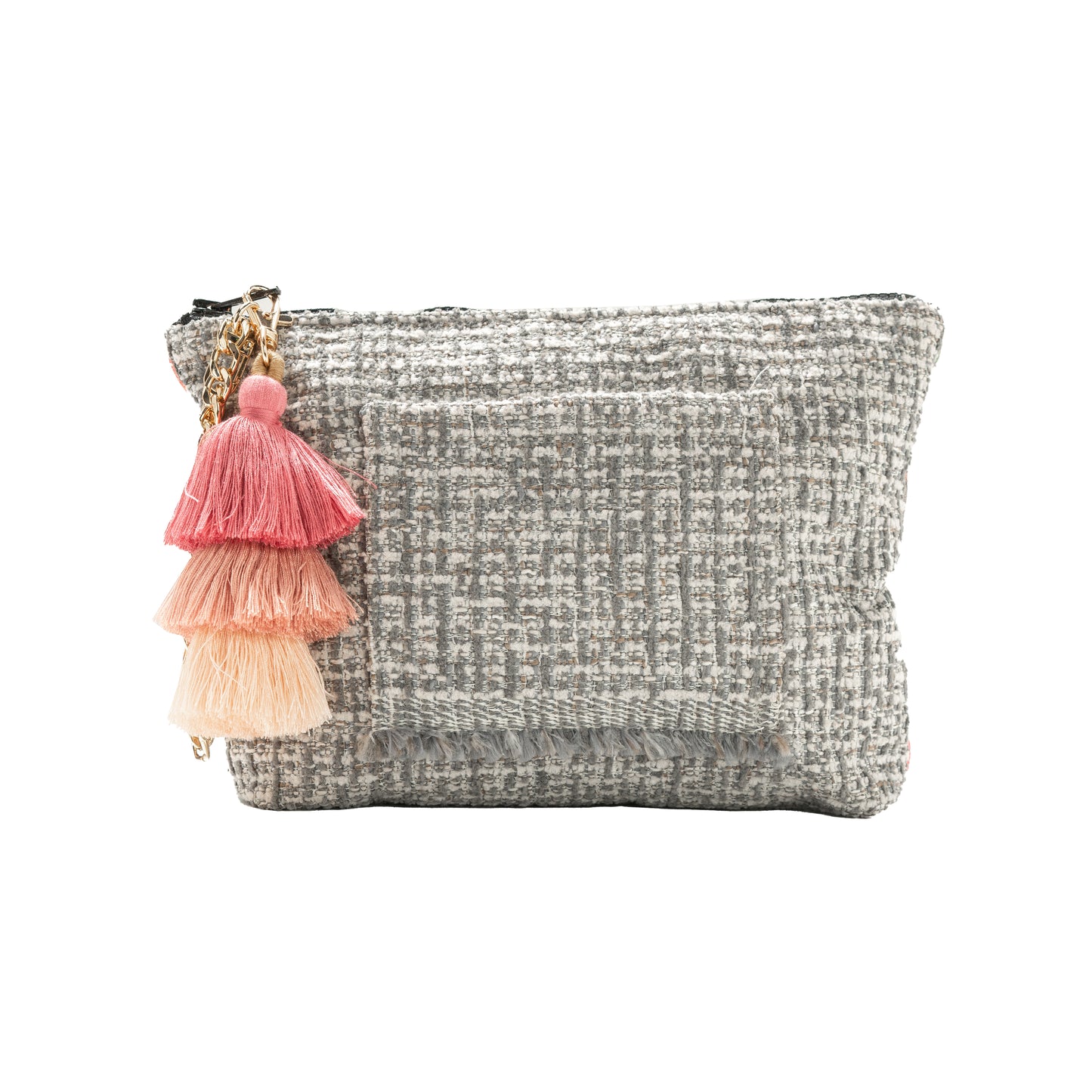 Wristlet (Floral & Grey Basket Weave)