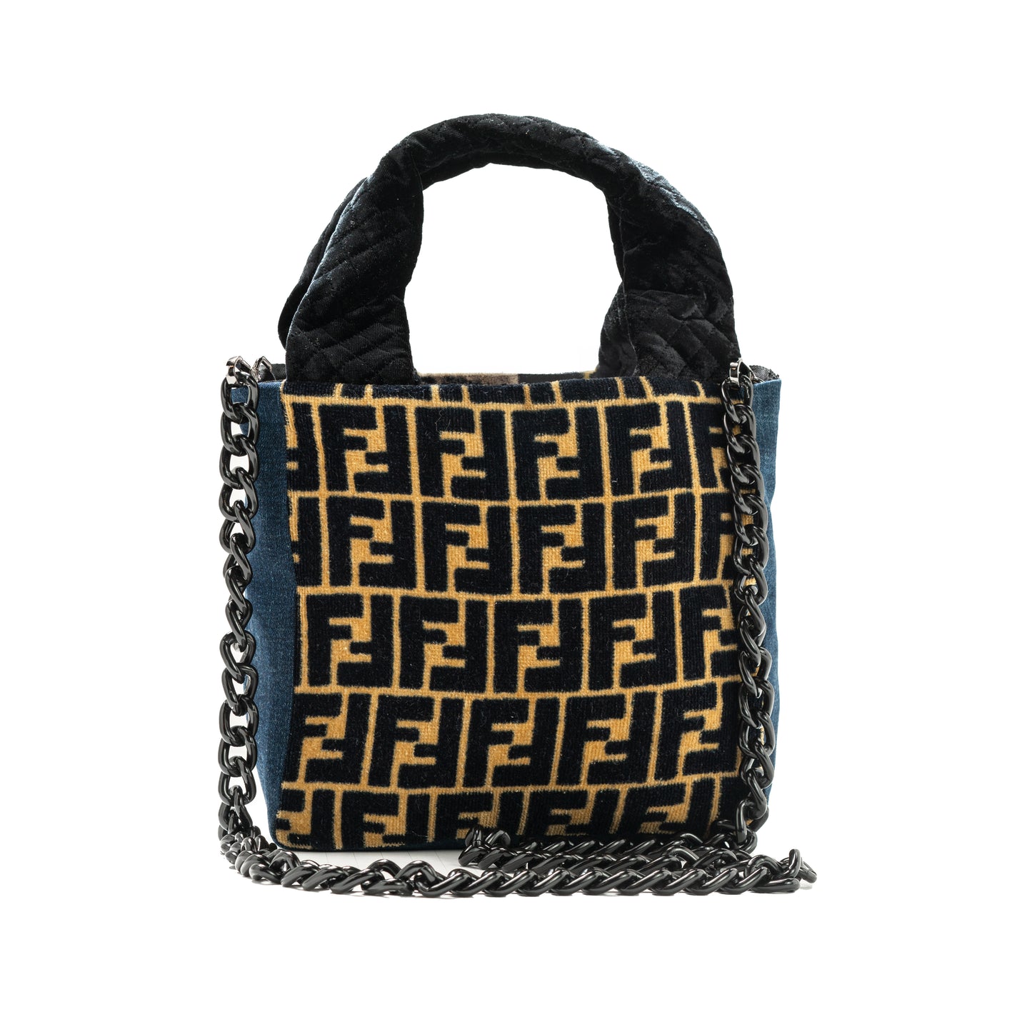 Small Tote Crossbody (Fendi & Two-Tone Denim)