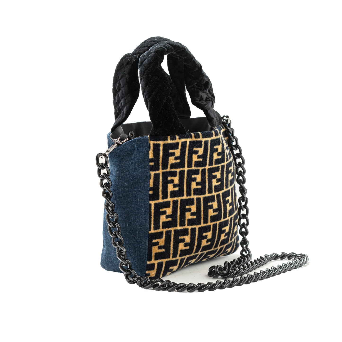 Small Tote Crossbody (Fendi & Two-Tone Denim)